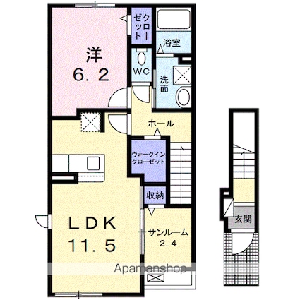 ローレル　Ｂ[1LDK/50.96m2]の間取図