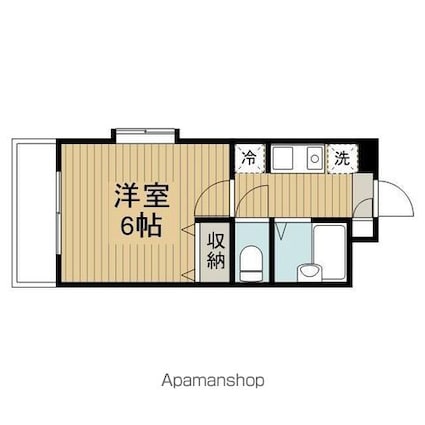 東京都中野区若宮３丁目[1K/20.34m2]の間取図