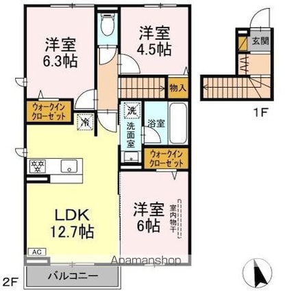 グレイスマチハタ[3LDK/69.03m2]の間取図