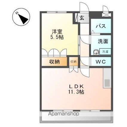 ウインドソング[1LDK/41.04m2]の間取図