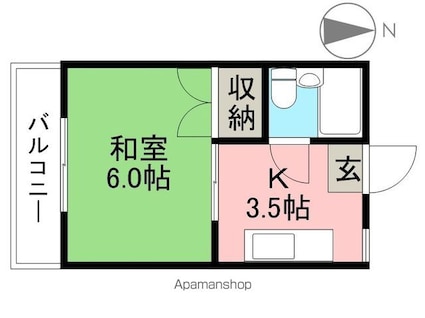 桜井コーポ[1K/20.66m2]の間取図