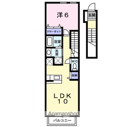 デュ　ボワ[1LDK/41.98m2]の間取図