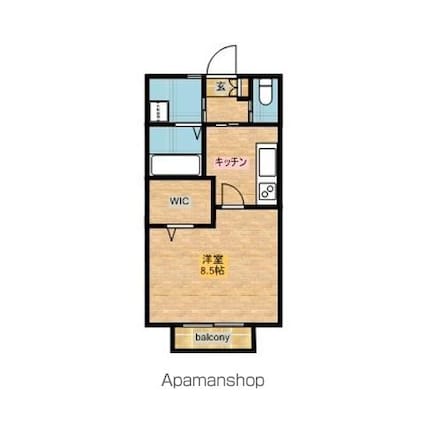 ラフォンテ・レパード[1K/33.12m2]の間取図