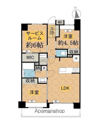 ＶＩＴＡ八王子[2LDK/61.06m2]の間取図