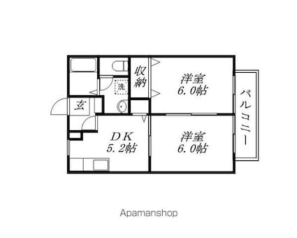 アヴァンス[2DK/40.92m2]の間取図