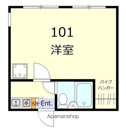 メゾンドロワール[1K/21.87m2]の間取図