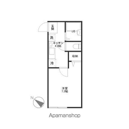 グランエッグス[1K/18.32m2]の間取図