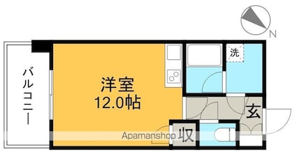 高知県高知市大原町[1R/27.36m2]の間取図