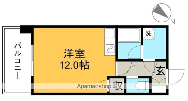 高知県高知市大原町[1R/27.36m2]の間取図