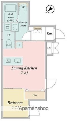 ＬｉｖｅＦｌａｔ門前仲町[1DK/26.66m2]の間取図