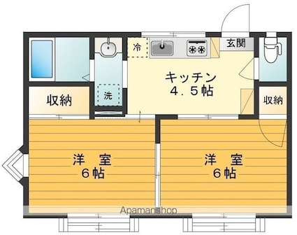 コスモハイツ[2DK/35.6m2]の間取図