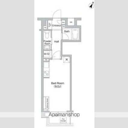 プライムアーバン三軒茶屋[1R/25.4m2]の間取図