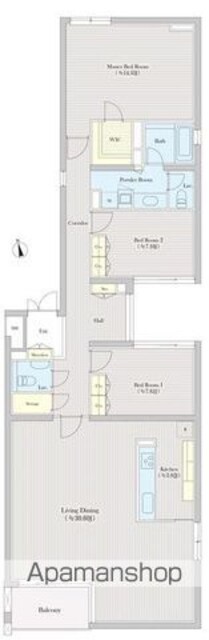 代沢レジデンス[3LDK/149.35m2]の間取図