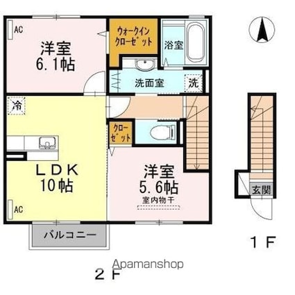 ＬＩＯＮ　ＨＥＡＲＴ[2LDK/57.2m2]の間取図
