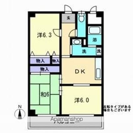 ジュアン三条[3DK/60.28m2]の間取図