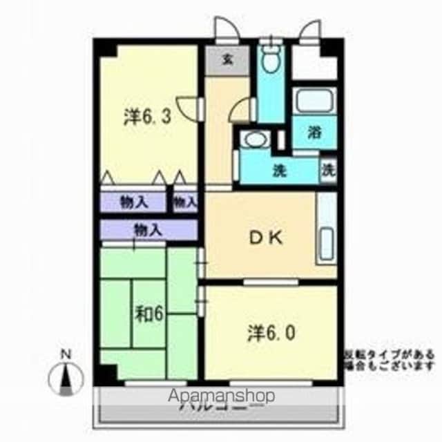 ジュアン三条[3DK/60.28m2]の間取図