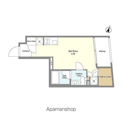 ＫＤＸレジデンス下馬[1R/25.03m2]の間取図
