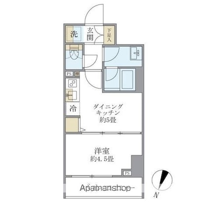 エレミ本蓮沼[1DK/25.2m2]の間取図
