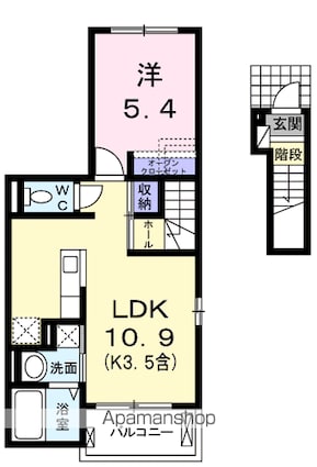 ベル　フィオーレ[1LDK/41.3m2]の間取図