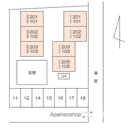香川県高松市春日町[1K/26.5m2]の配置図