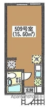 三幸ビル[1R/15.6m2]の間取図