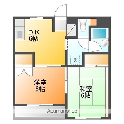 ２１サンハイム[2DK/41.75m2]の間取図