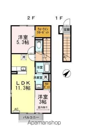 ラシーヌYUGAWA B棟の間取り写真