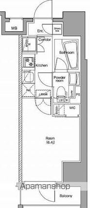 ＰＲＥＭＩＵＭ　ＣＵＢＥ　品川戸越　ＤＥＵＸ[1K/22.22m2]の間取図