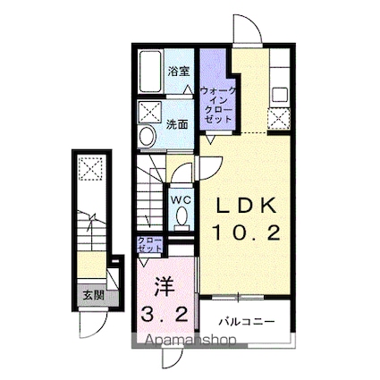 クオーレ国立[1LDK/37.63m2]の間取図