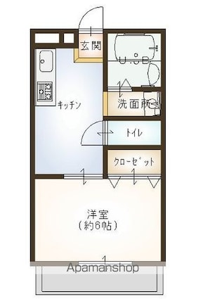 ＮＯＡＡ　Ⅰ[1DK/24.84m2]の間取図