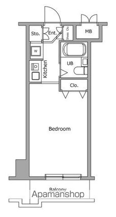 アバクス立川[1R/19.09m2]の間取図