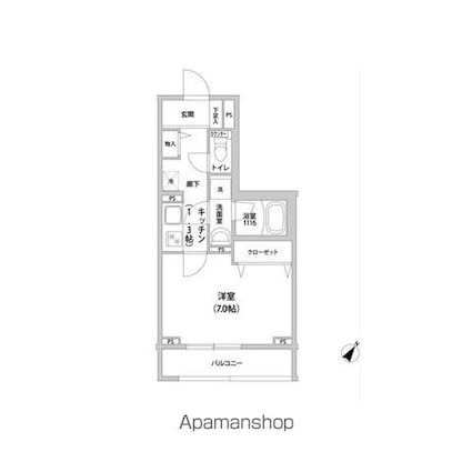 ｆｅｌｉｃｉｔｙ[1K/27.36m2]の間取図