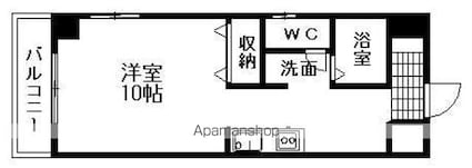 ラフール築山[1R/28.44m2]の間取図