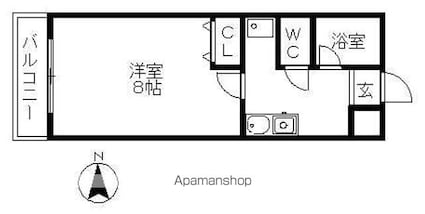 センチュリーコート[1K/30.26m2]の間取図