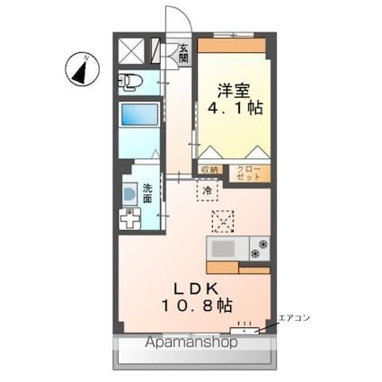 インペリアル・Ｍ[1LDK/38.25m2]の間取図