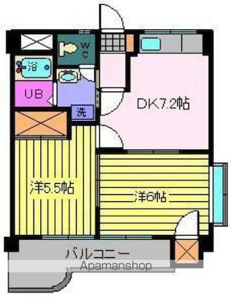 ファミール　スクウェア[2DK/41.85m2]の間取図