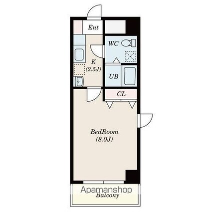 リアライズ今池[1K/24.3m2]の間取図