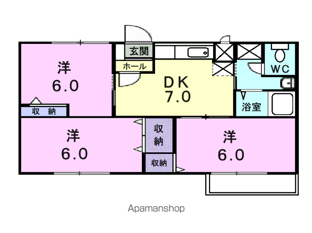 シャルマン北川毛Bの間取り写真