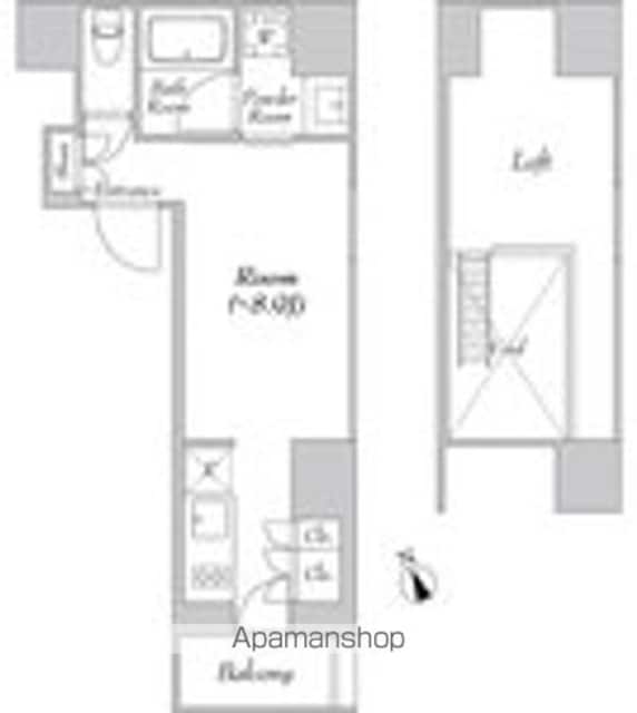 カナルフロント芝浦[1R/25.01m2]の間取図