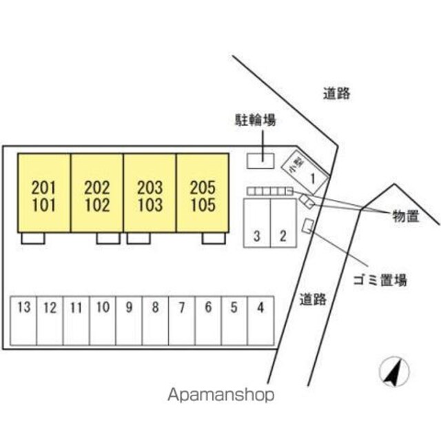 リ・ブロン[1LDK/40.45m2]の配置図