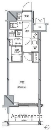 東京都江東区亀戸４丁目[1K/25.95m2]の間取図