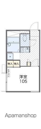 レオパレスけやきⅡ[1K/18.79m2]の間取図