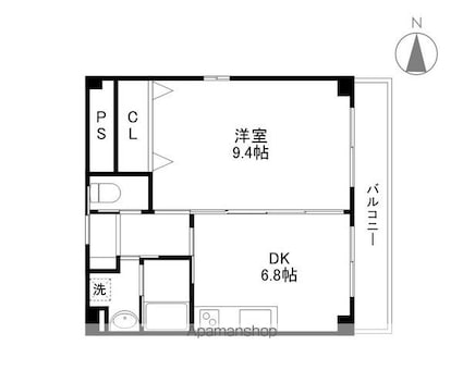 ＹＵＷＡ　Ｓｅｔａ[1DK/40.95m2]の間取図