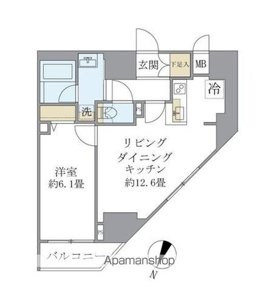 エレミ本蓮沼[1LDK/45.03m2]の間取図