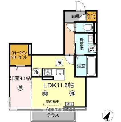 アルデア[1LDK/42.86m2]の間取図