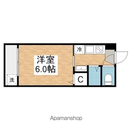 愛知県名古屋市千種区千種３丁目[1K/20m2]の間取図