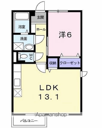 ファミールＭ　Ａ[1LDK/47.23m2]の間取図