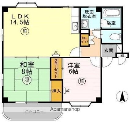 サンモデスト[2LDK/62.93m2]の間取図