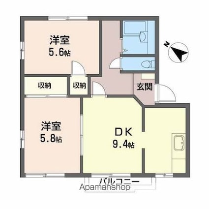 ファミールＫＮ[2DK/46.5m2]の間取図
