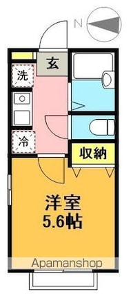 東京都世田谷区赤堤１丁目[1K/20.2m2]の間取図